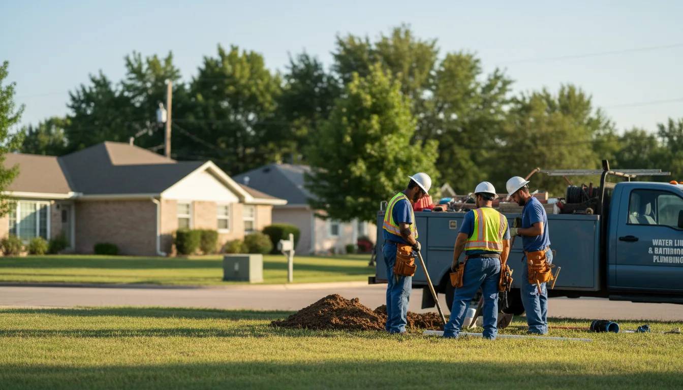 Residential water line and bathroom plumbing service in Levelland, TX